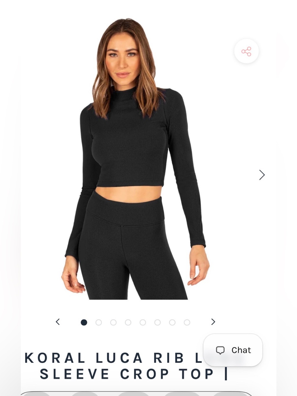 Koral  Ribbed Long-Sleeve Crop Top